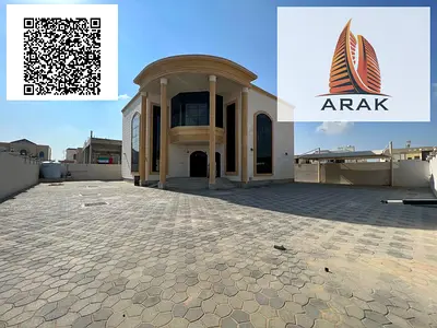 A spacious villa is available for rent in Al Raqaib, Ajman, located in a quiet and prestigious residential area. The property offers a large land are