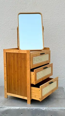 Stylish Bamboo Dress Table with Mirror