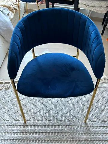 Stylish Blue Velvet Chair