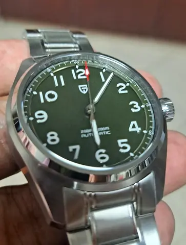 Mens Automatic Watch with Green Dial
