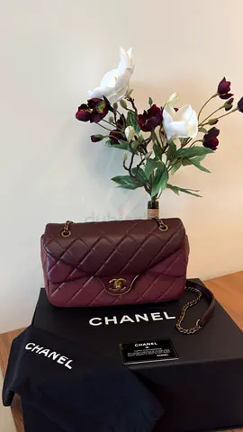 Chanel Burgundy CC Quilted Lambskin Double Flap Bag