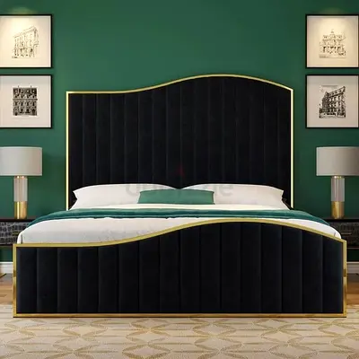 Luxury bed frame for sale velvet fabric custom