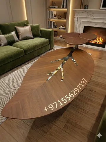 Stylish Leaf-Shaped Coffee Table
