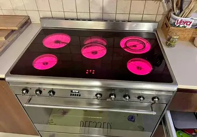 .Smeg Italian 90×60 cm 5 Hobs Full Electric Ceramic Cooker Range