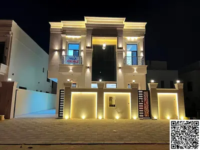 Classic villa for sale in Al Helio 2 area, Ajman. Excellent location on a main street. Two floors and a roof. Price includes registration fees. Land a