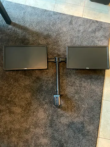 Dual Dell Monitors with desk mount