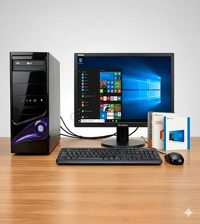 Full Desktop Setup - Windows 10 Pro - 1TB Storage - Lenovo Monitor