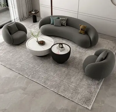 Modern Grey Cat Fabric Stylish Sofas Brand New