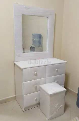 Modern White Vanity Set with Mirror