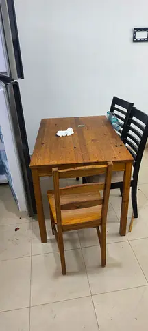 Solid Wood Dining Table with Chairs