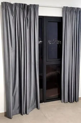 Elegant Grey Curtains - 4 pairs