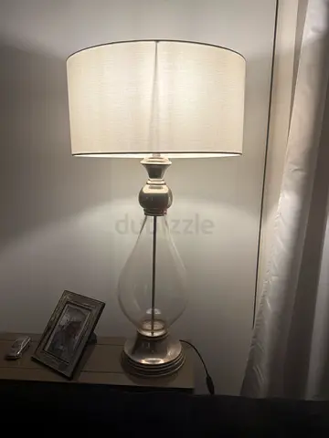 Large Table Lamp Chrome White