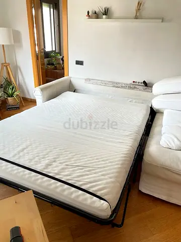 White gronlid L shaped sofa bed
