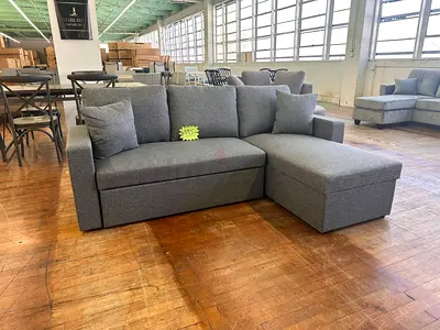 Modern Gray Sectional Sofa with Storage