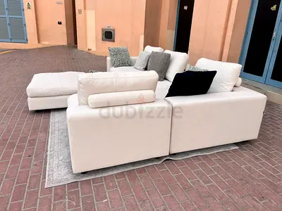 Marina home feather filled sofa with footstool