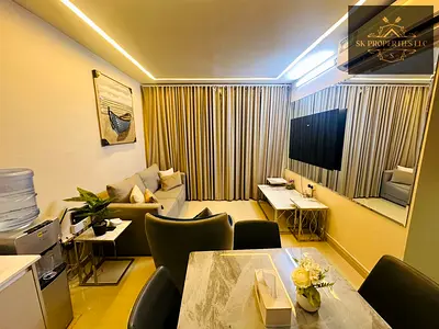 Modern design fully furnished luxurious 3 bedroom apartment 🔥 prime location 🔥 healthy family friendly living atmosphere 🔥 balcony 🔥 open kitchen 🔥 near Majaz park 🔥parking lot
