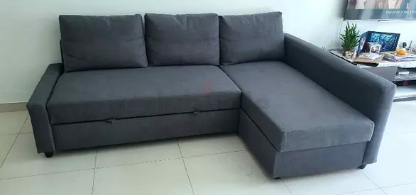 Grey Sectional Sofa  bed with Storage