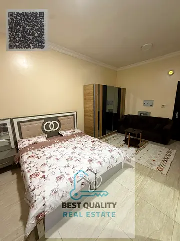 استديوللايجار الشهرى الجرف 2 - مقابل مدارس الاقصى بلكونة إطلالة مفتوحة - مطبخ منفصل