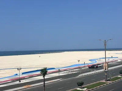 Beautiful apartments for annual rent in Ajman Corniche, boasting a prime location with stunning sea views. The apartment features two bedrooms, a livi
