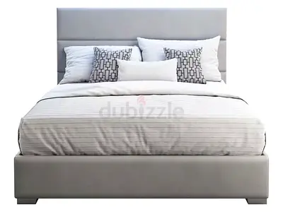 Comfortable King Size Bed with Cushioned Headboard