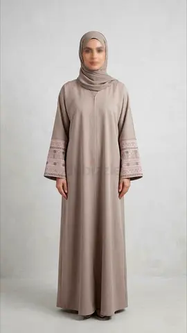Elegant Womans Abaya in Soft Beige