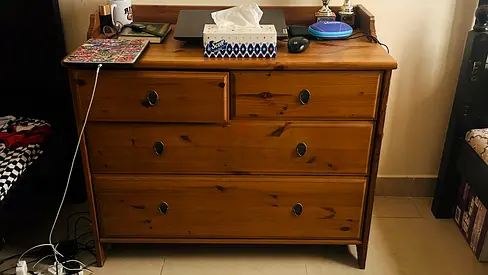 Wooden Table with Storage
