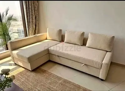 L-shaped sofa bed, modern design with left and right side fitting, easily converts into a comfortabl