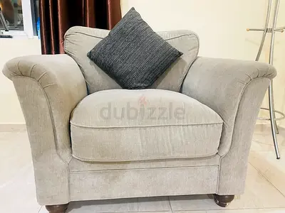 2+ 1+1 Comfortable Grey Armchair Sofa Set