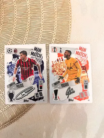 Match Attax Man Of The Match Pulisic and Vicario signed edition