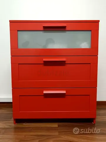 Stylish Red Chest of Drawers