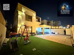 Stunning villa for sale, 5000 sq ft, including water, electricity, and air conditioning - Ajman, mai
