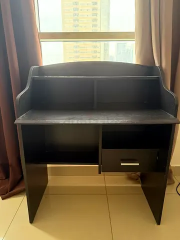 Compact Black Study Desk