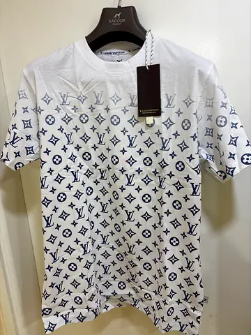 Louis Vuitton Men’s Cotton T-Shirt – White Monogram LV Print – New With Tag size M