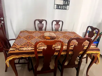 Wooden Dining Table Set with Elegant Design 8 seat