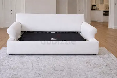 Crate and barrel three seater pull out sofa bed