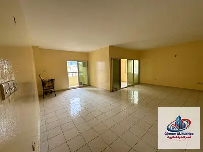 For annual rent: three bedrooms and a living room - the largest area in Sharjah - with three balconies offering a stunning open view - free parking -