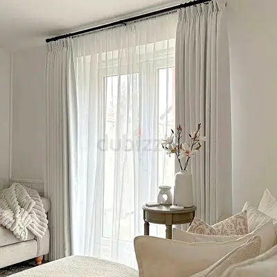 Elegant White Drapes with Soft Textures