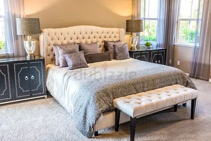 Elegant Bed with Nightstands