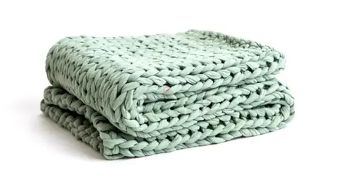Stylish Green Braided Blanket