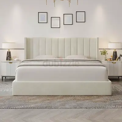 Beige colour 180*200
 King Size Bed with Nightstand