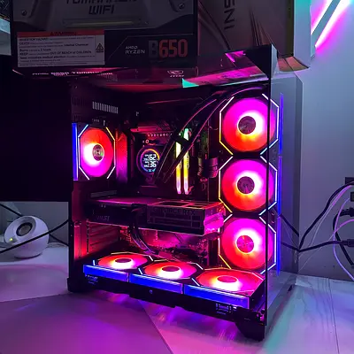 Aesthetic Ryzen 7800x3d RTX 5070 TI Gaming PC Rendering PC