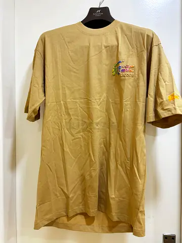 Lacoste Men’s Cotton T-Shirt – Beige Logo Tee – Size M – New With Tag crocodile logo tee