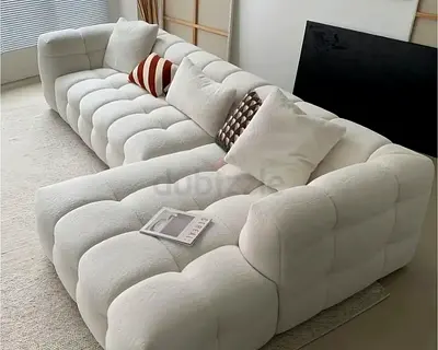 Modern Boucle Fabric Sofa for Sale Luxury Soft Finish - UAE Sharjah Manufactured