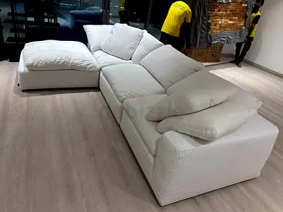 Marina home Luscious feather filled sofa with footstool