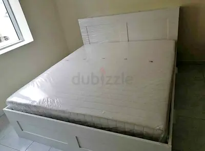 IKEA brimnes king size 180×200cm bed frame with headboard+ 4 big storage drawers with IKEA mattress