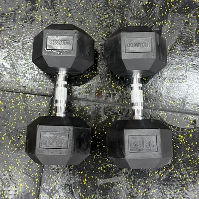 Hex Rubber Dumbbell 25 KG