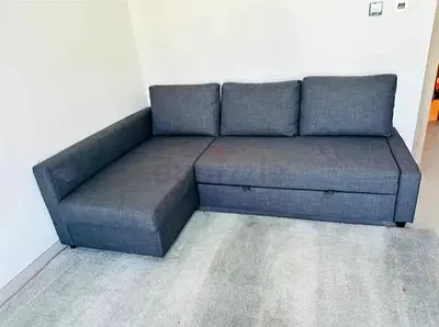 L-Shaped Grey Sofa bed with Storage