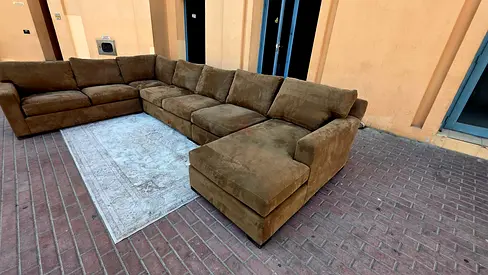 Crate and Barrel axis feather filled U shape sofa