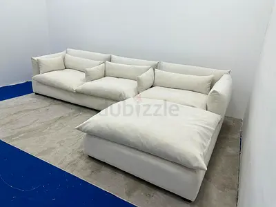 Selling Marina home feather filled lshape sofa