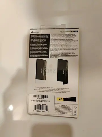 RAM 16GB 8X2 CROSAIR 3200 MHZ LPX BLACK